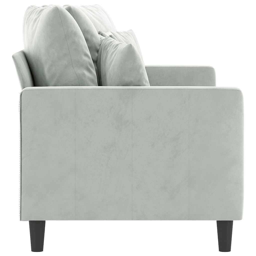 Light Gray Velvet 2-Seater Sofa W86661