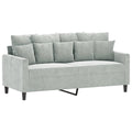 Light Gray Velvet 2-Seater Sofa W86661