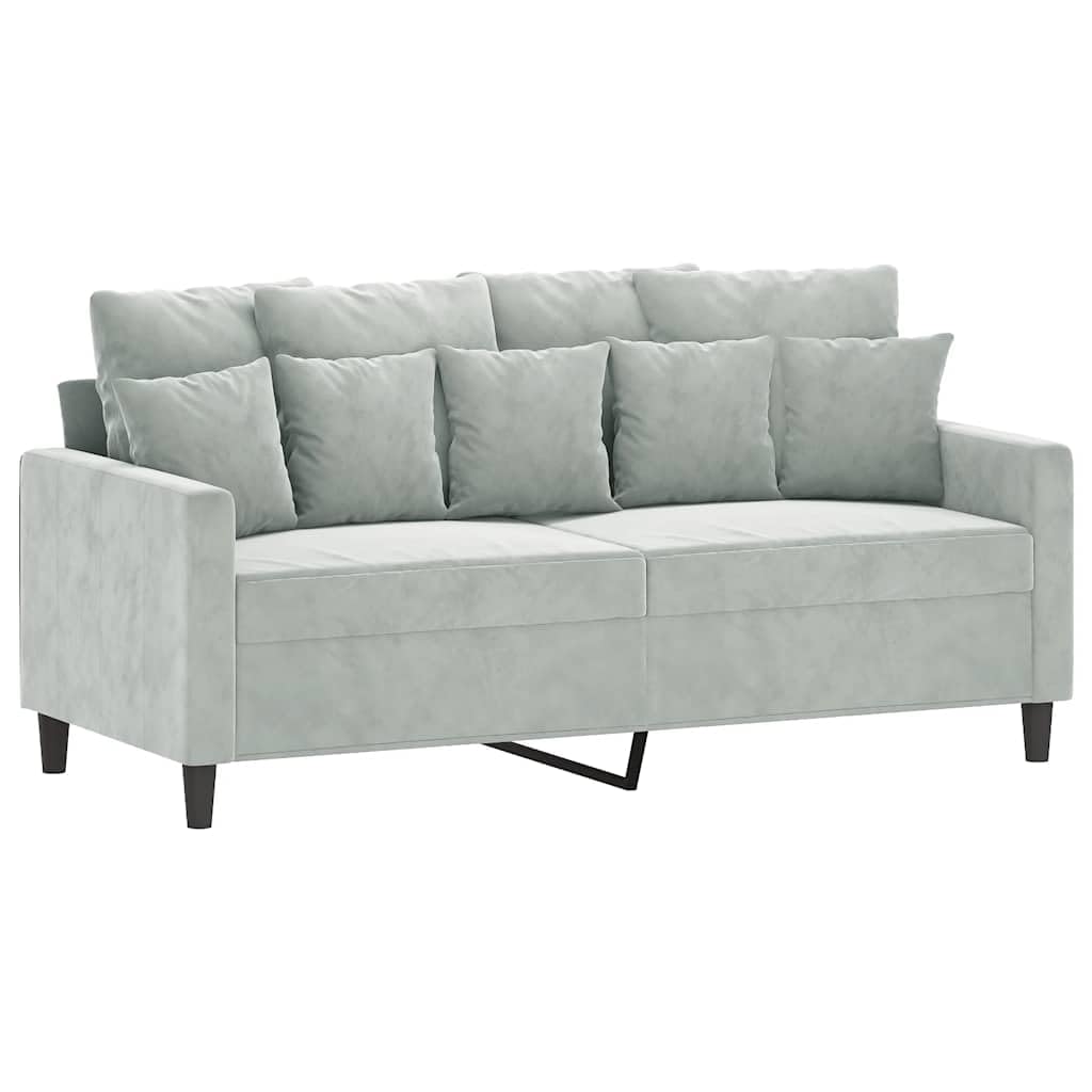 Light Gray Velvet 2-Seater Sofa W86661