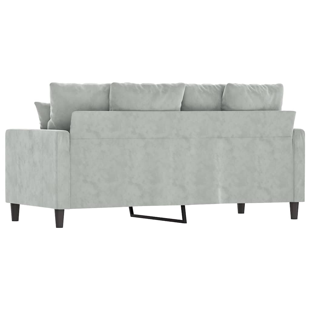 Light Gray Velvet 2-Seater Sofa W86661