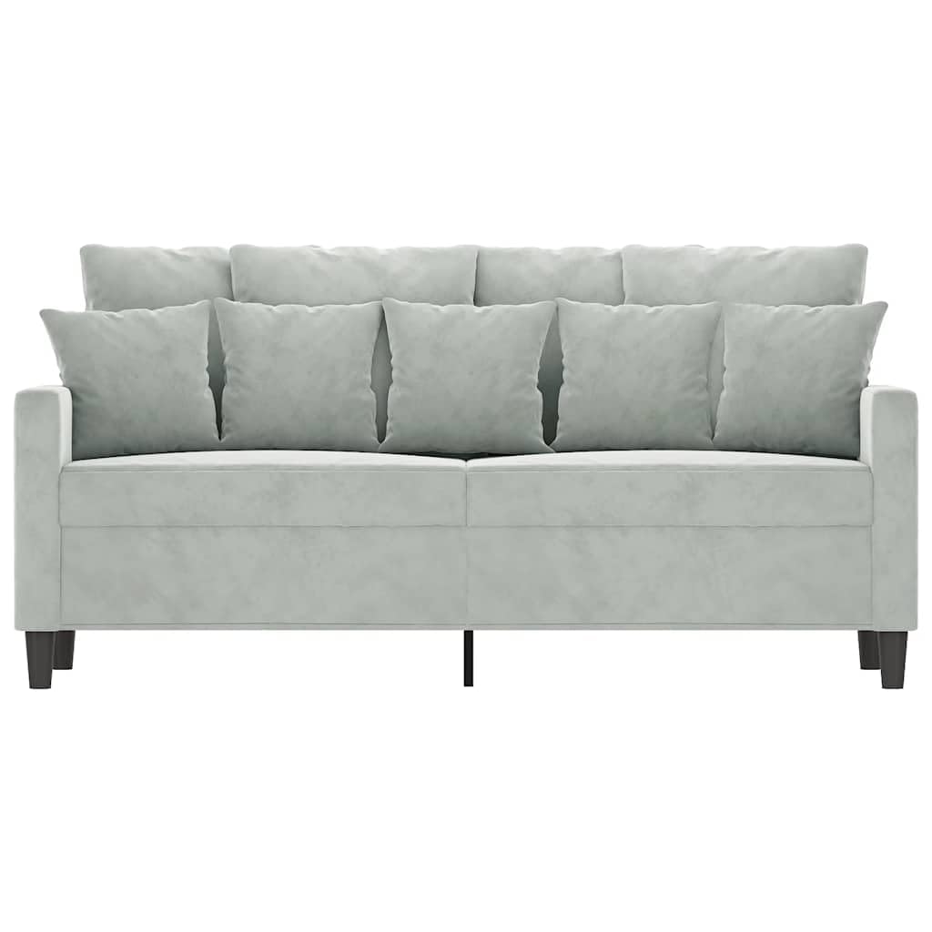 Light Gray Velvet 2-Seater Sofa W86661