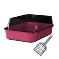 Open Top Sifting Litter Box High Sided Portable Semi Enclosed Pink F267