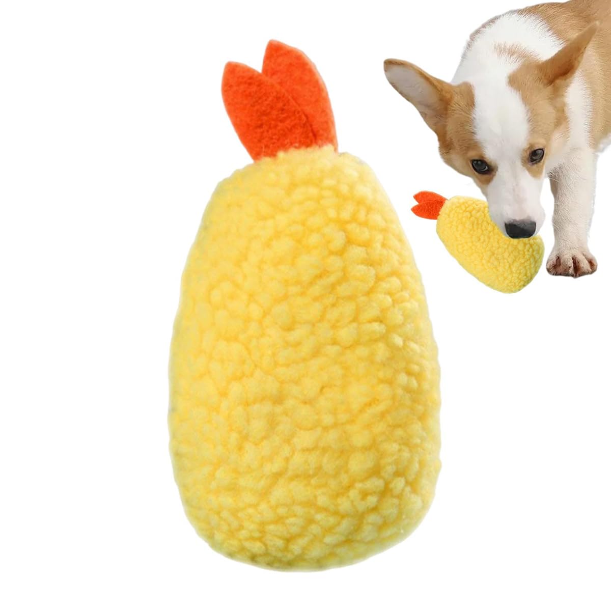 Fried Shrimp Shaped Plush Squeaky Dog & Cat Toy P1680