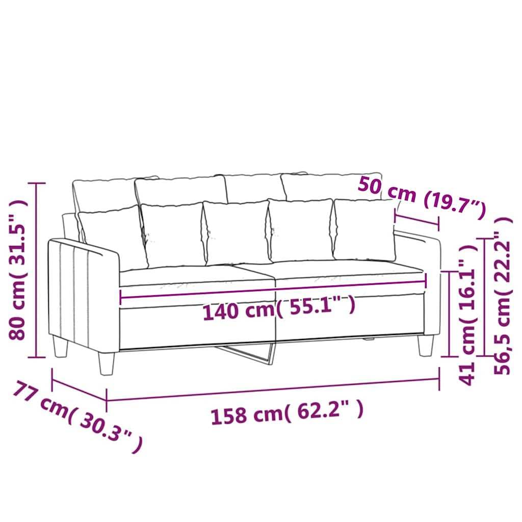 Light Gray Velvet 2-Seater Sofa W86661