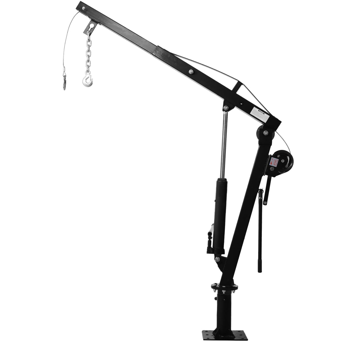 Hydraulic Pickup Truck Crane with Hand Winch, 2000-Lb. Capacity, Adjustable Boom, 360° Pivot E4503
