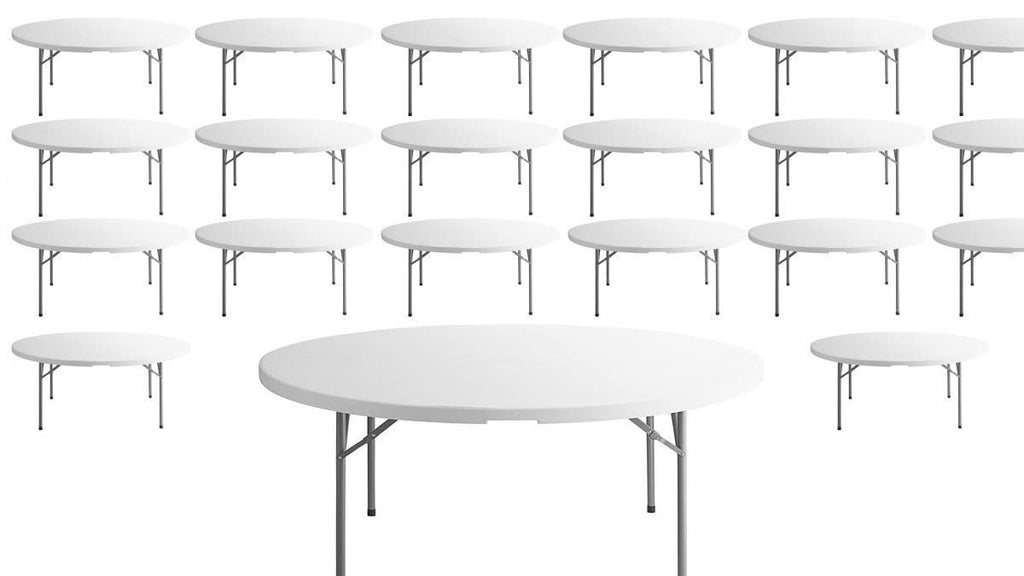 White 72 Inch Round Plastic Folding Table H416