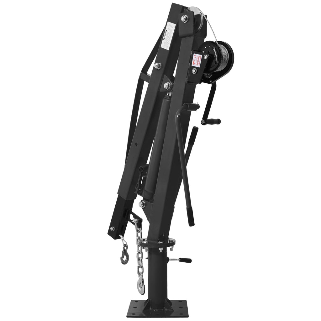 Hydraulic Pickup Truck Crane with Hand Winch, 2000-Lb. Capacity, Adjustable Boom, 360° Pivot E4503