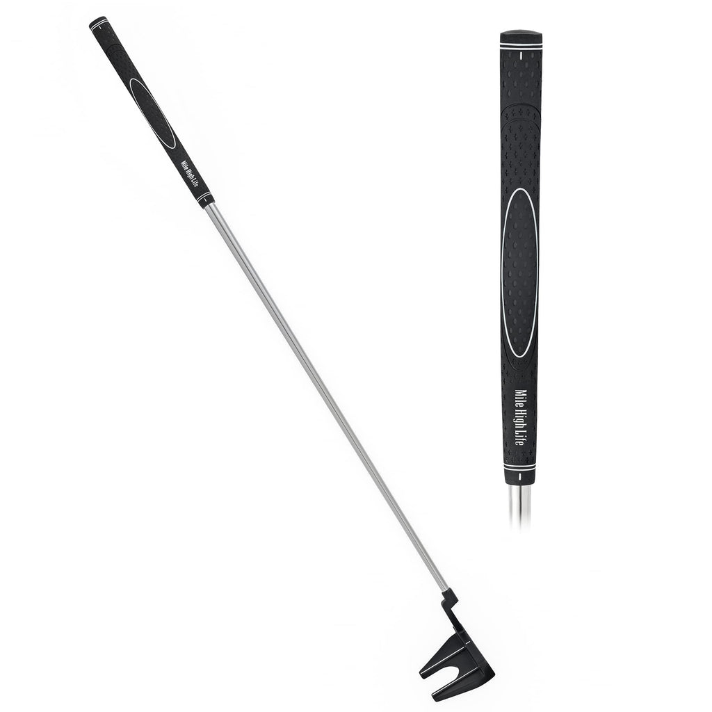Right-Handed Matte Black Golf Putter with Aim Line & Grip G9356