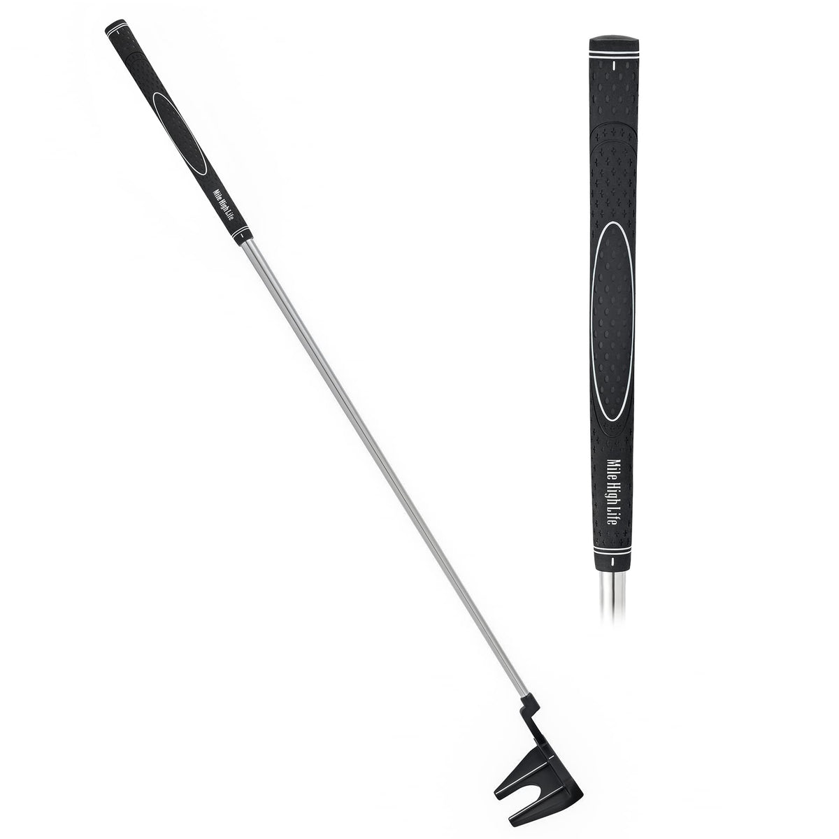 Right-Handed Matte Black Golf Putter with Aim Line & Grip G9356