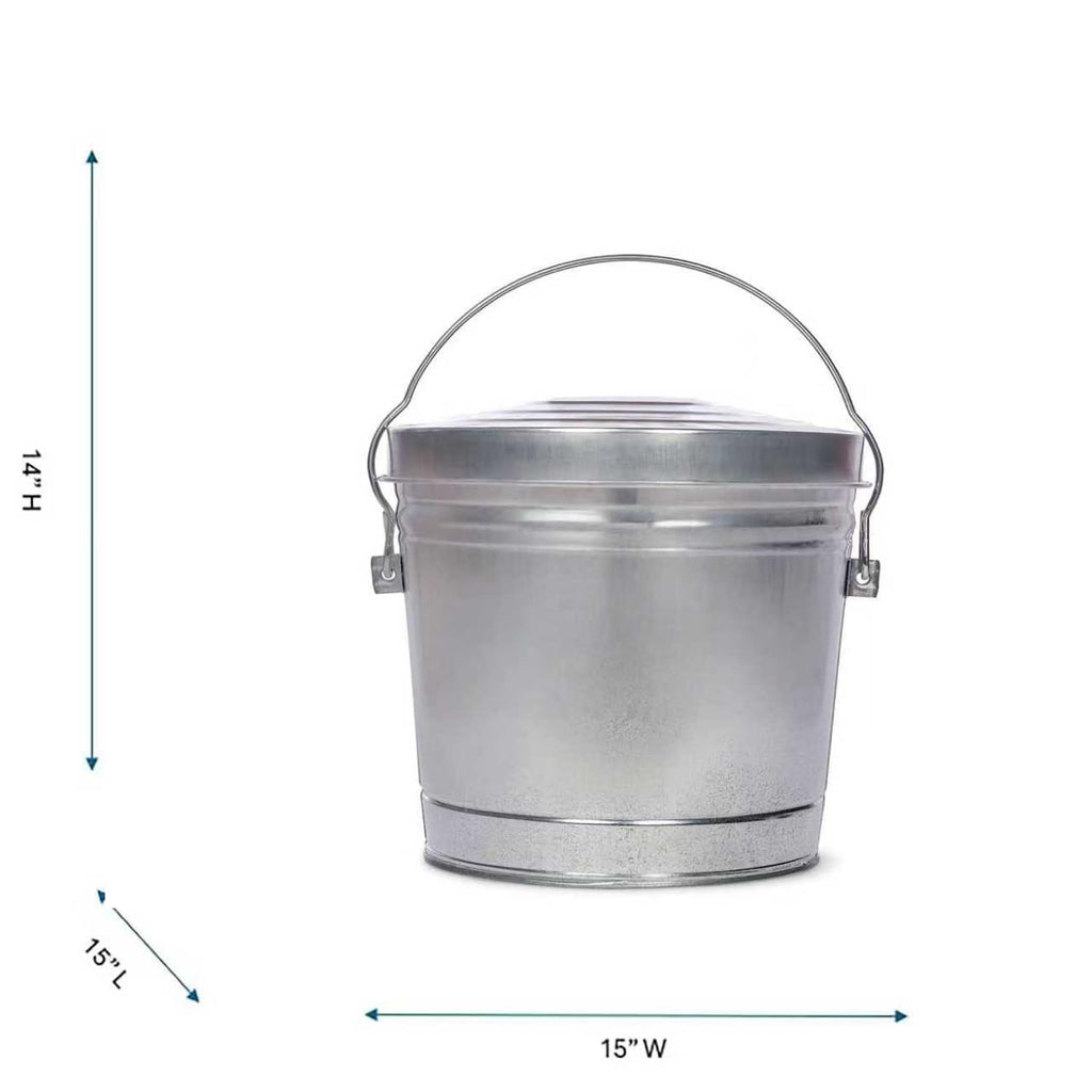 Galvanized Trash Can with Lid N395617