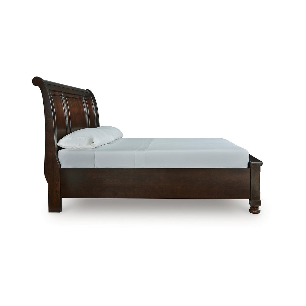 Cal King Sleigh Bed Frame with Storage E912760
