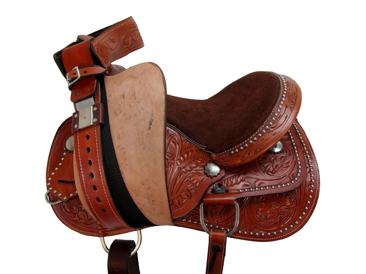 Tooled Leather Western Horse Saddle 15 16 17 18 S402812