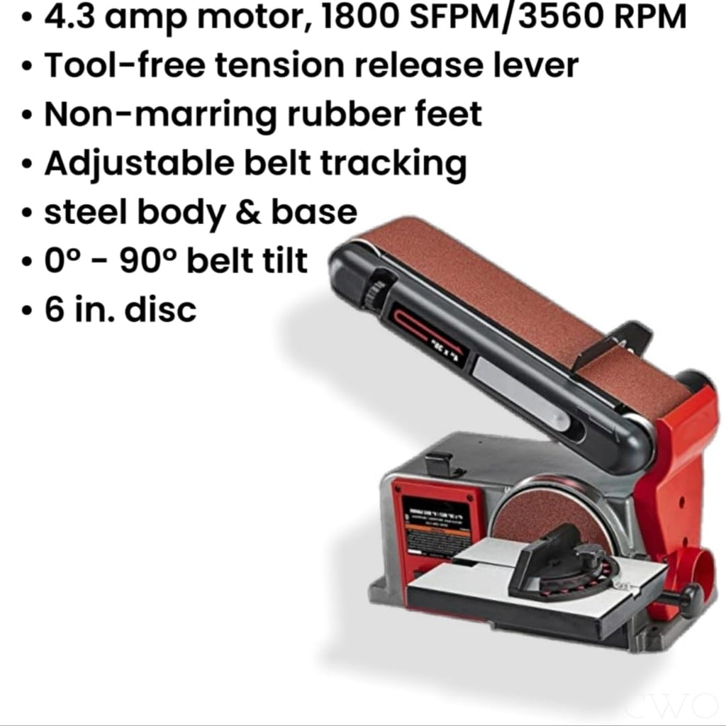 Belt and Disc Sander 4 inch x 36 inch Belt 6 inch Disc C204346