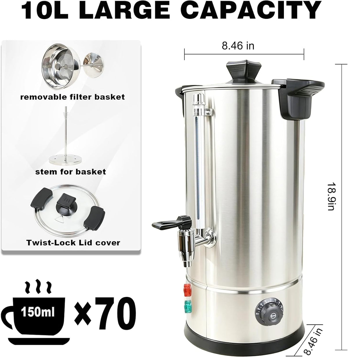 70 Cup Stainless Steel Coffee Urn N526