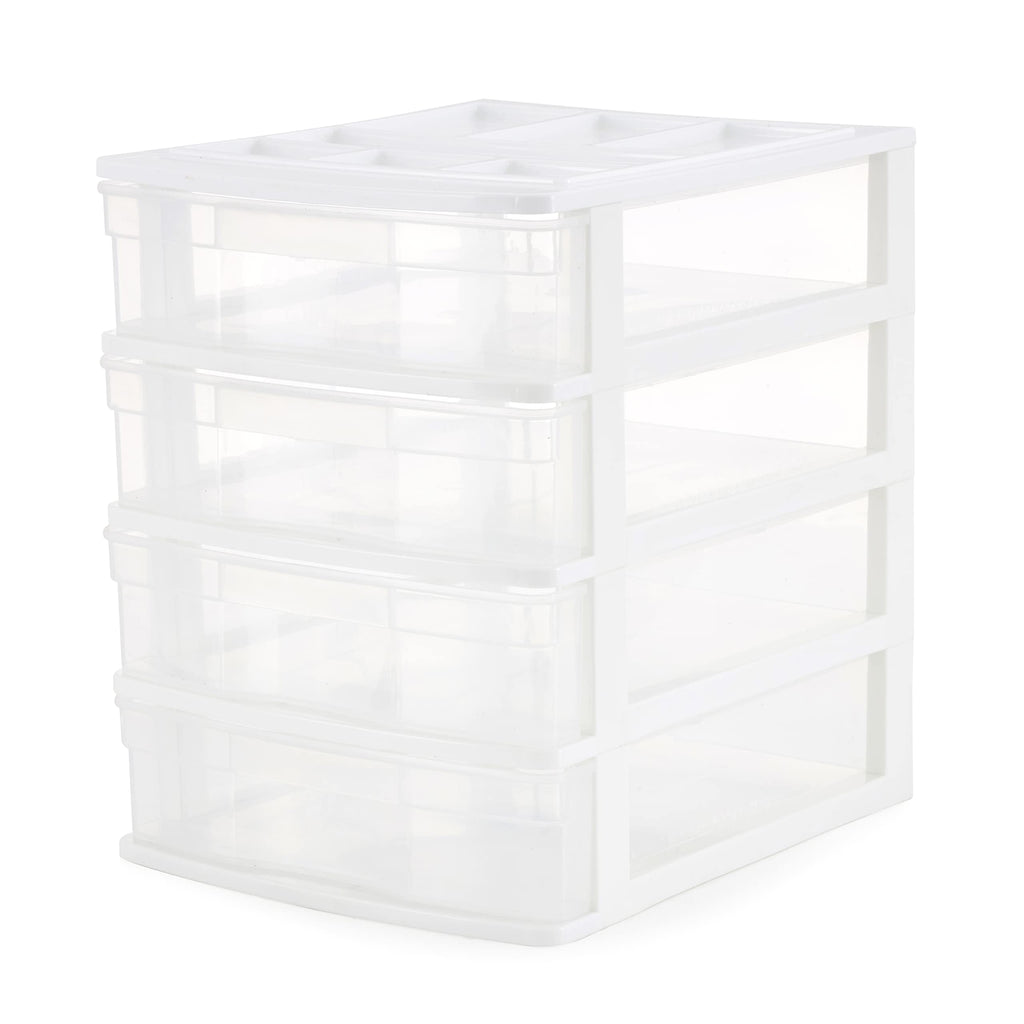 4-Tier White Plastic Drawer Organizer N199