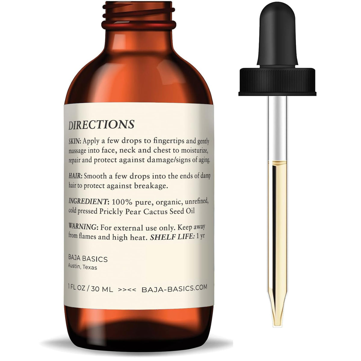 Organic Cold-Pressed Prickly Pear Seed Oil 1 oz W128