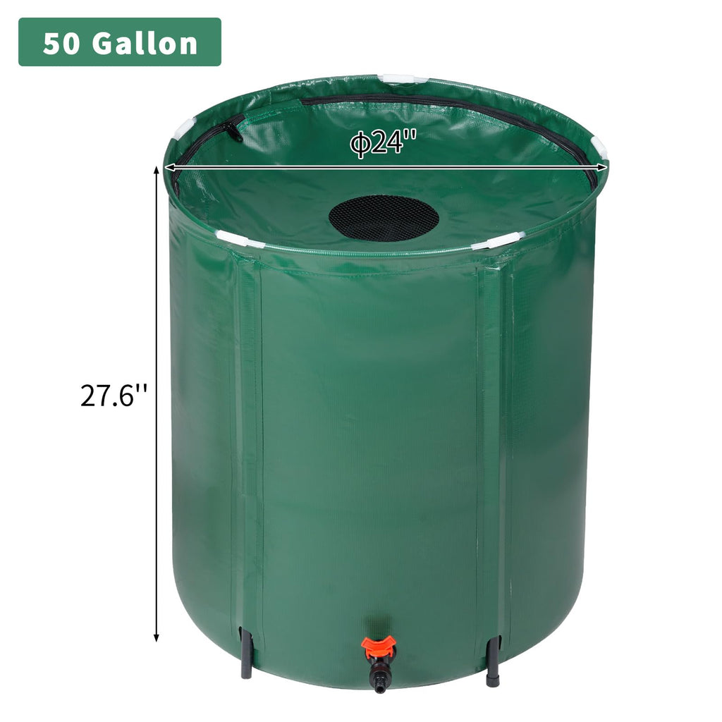 50 Gallon Portable Folding Rain Barrel with Spigots F927257