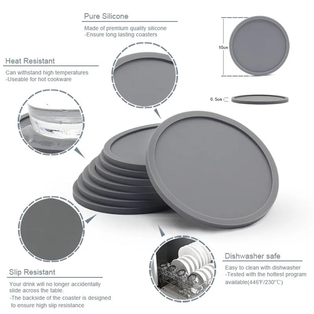 Black Silicone Coasters Set of 32 X689418