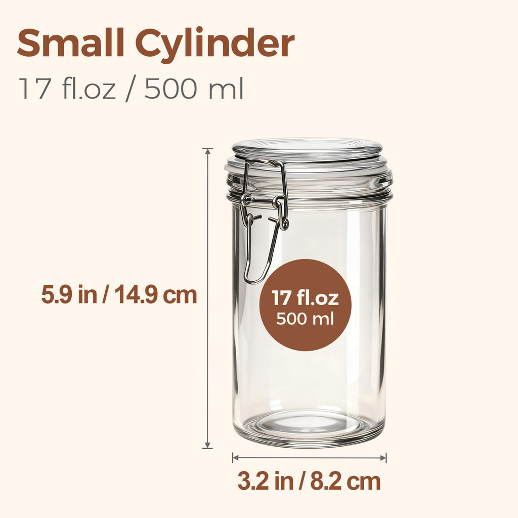 16 oz Glass Jars with Airtight Lids 6 Pack B90629
