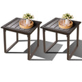 Brown Wicker Outdoor Side Table Set of 2 Z286
