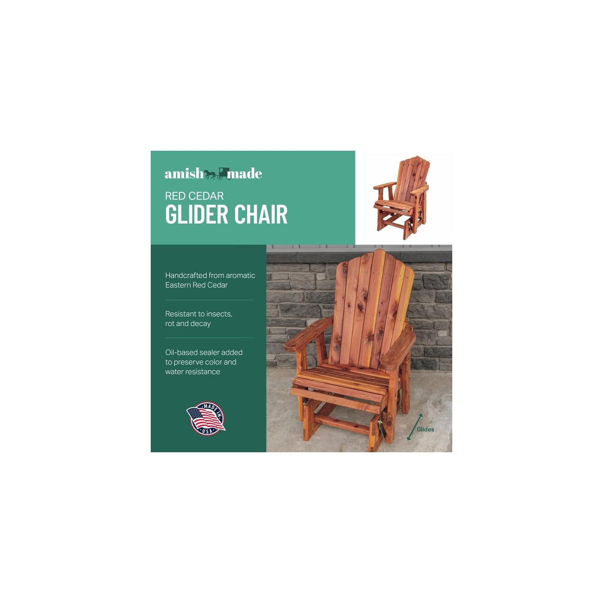Cedar Fan-Back Outdoor Rocker O3062