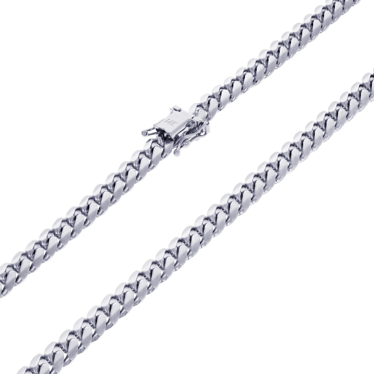 14k White Gold 6mm Chain Necklace W2381