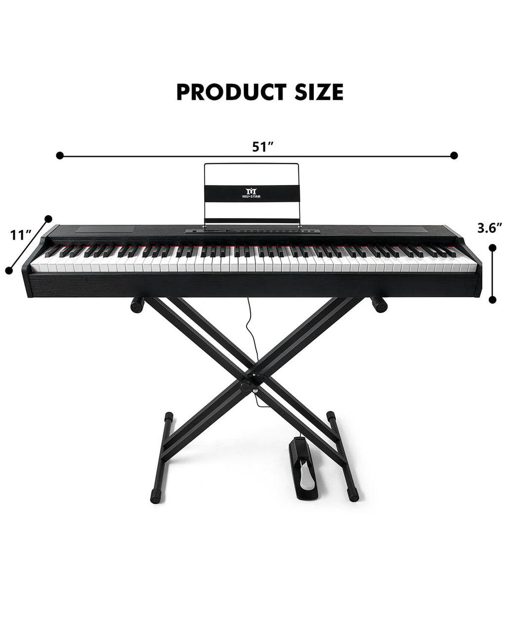 88 Key Fully Weighted Hammer Action Digital Piano with Stand B43696