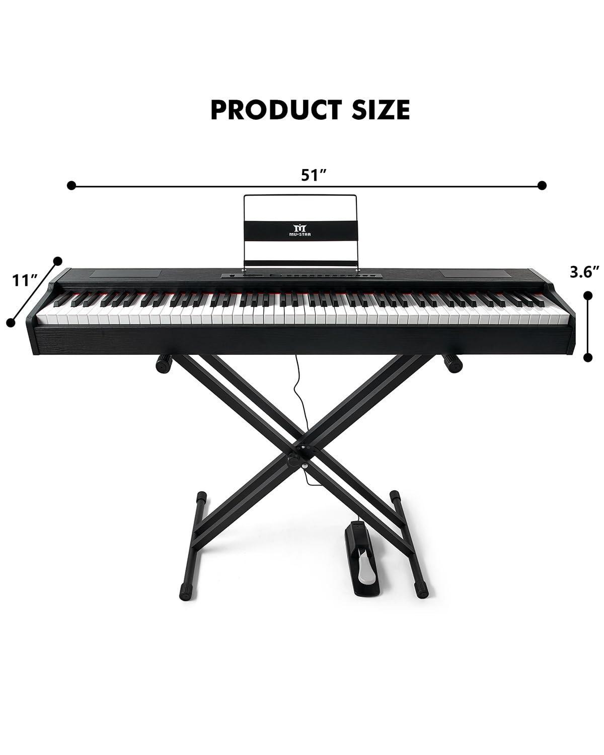 88 Key Fully Weighted Hammer Action Digital Piano with Stand B43696