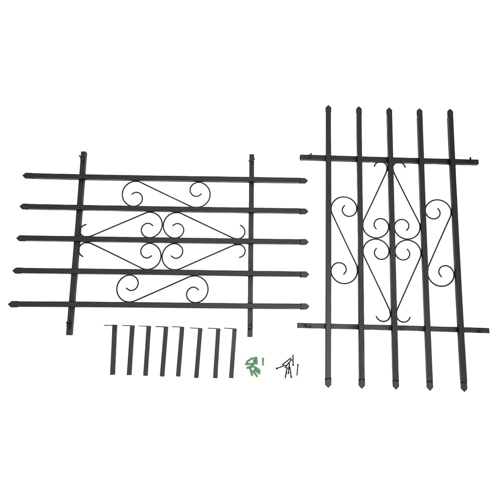 Black 24" x 36" 2 Packs Window Security Bars I67705