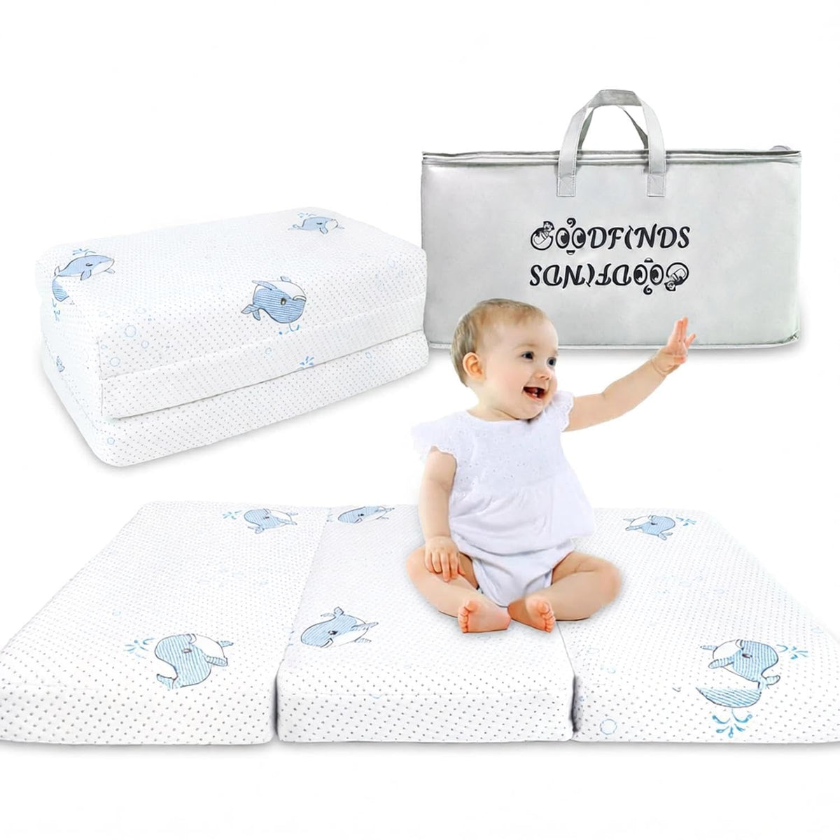Pack and Play Mattress, 38"x26" Trifold Memory Foam R2207