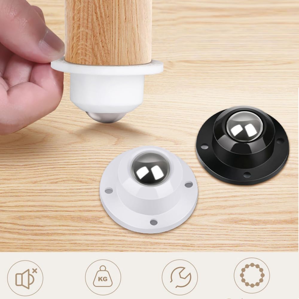 Self Adhesive Caster Wheels 0.8 Inch Black 4 Pack I792