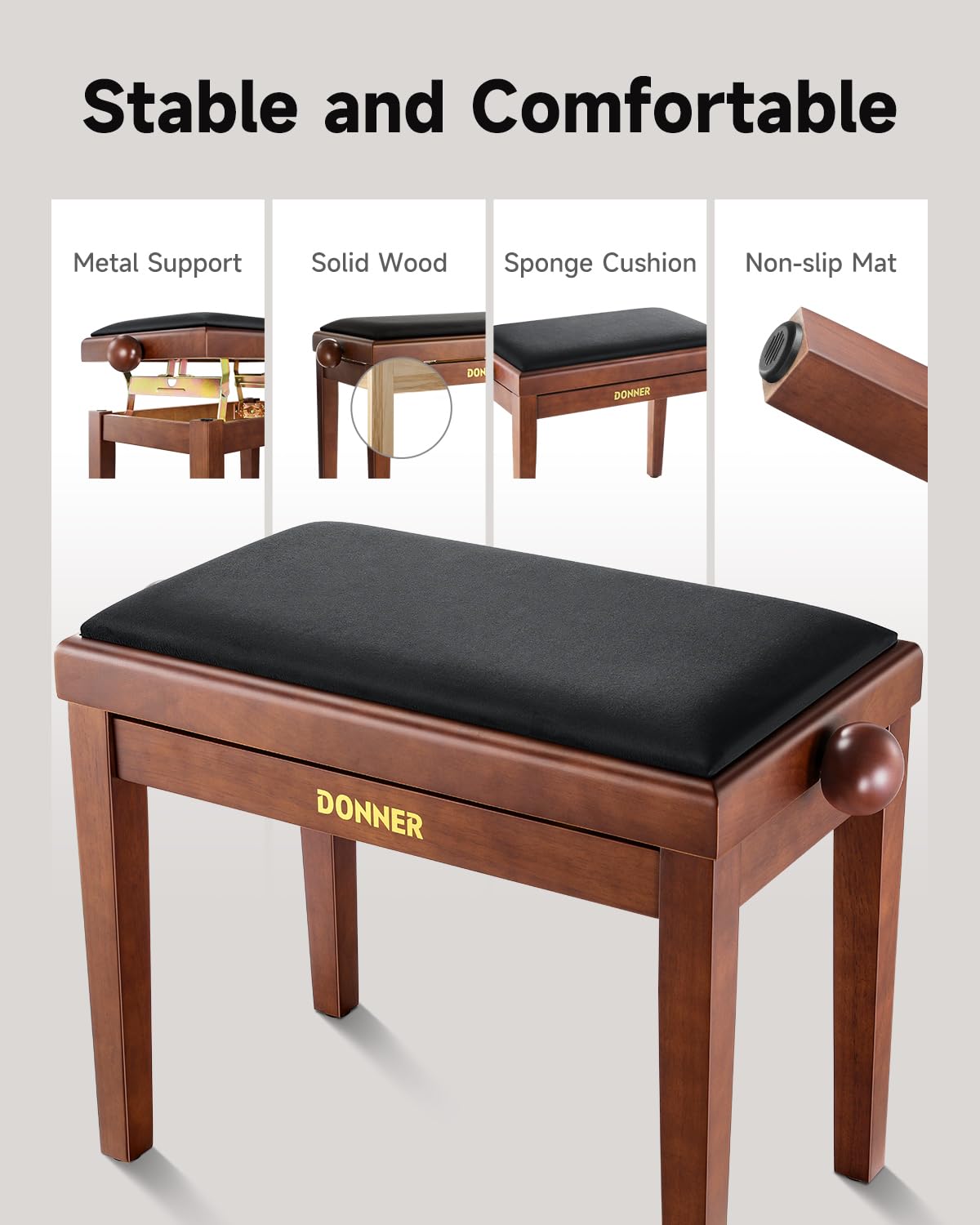 88-Key Weighted Action Digital Piano + Solid Wood Keyboard Bench X848953