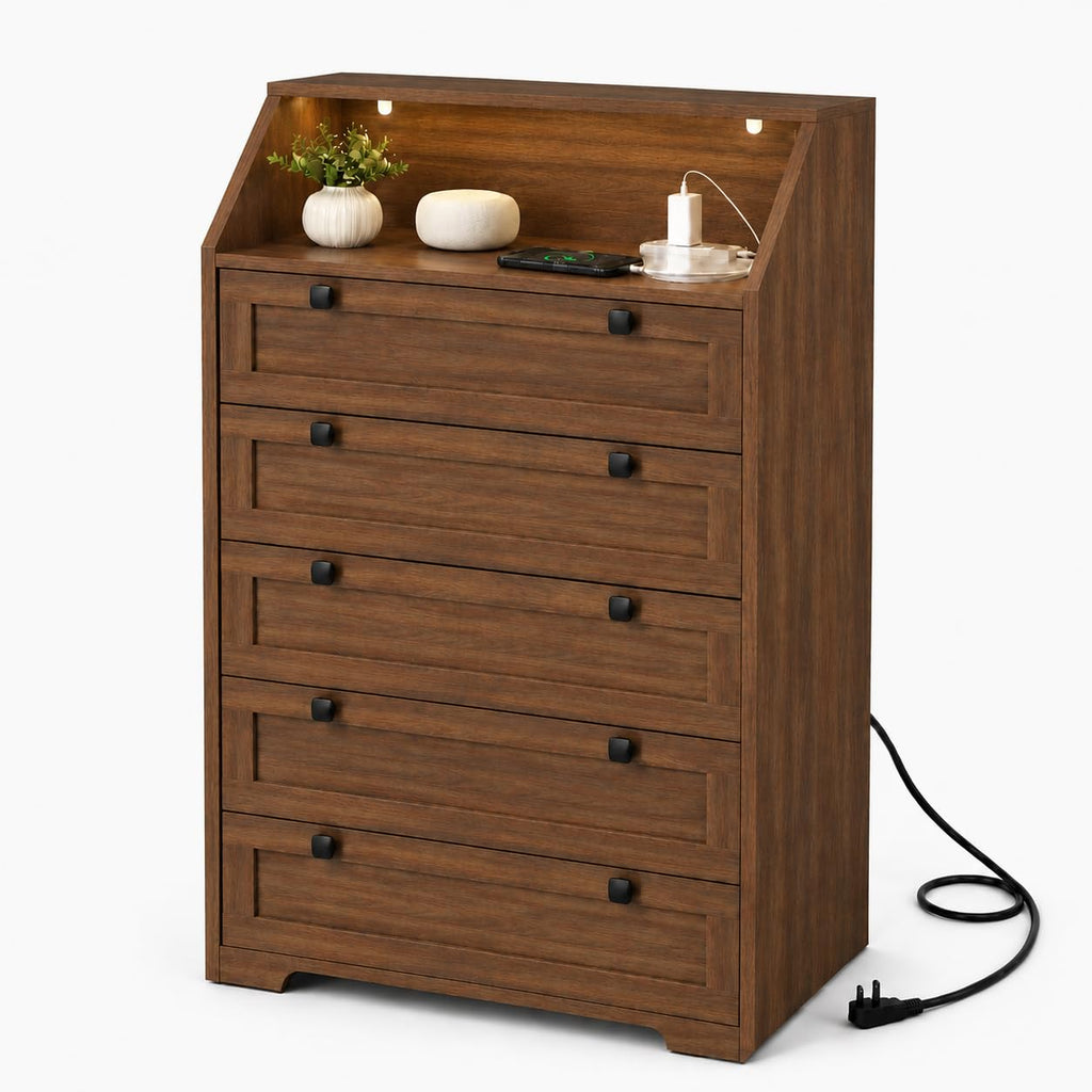 Walnut 5 Drawer Dresser K5597