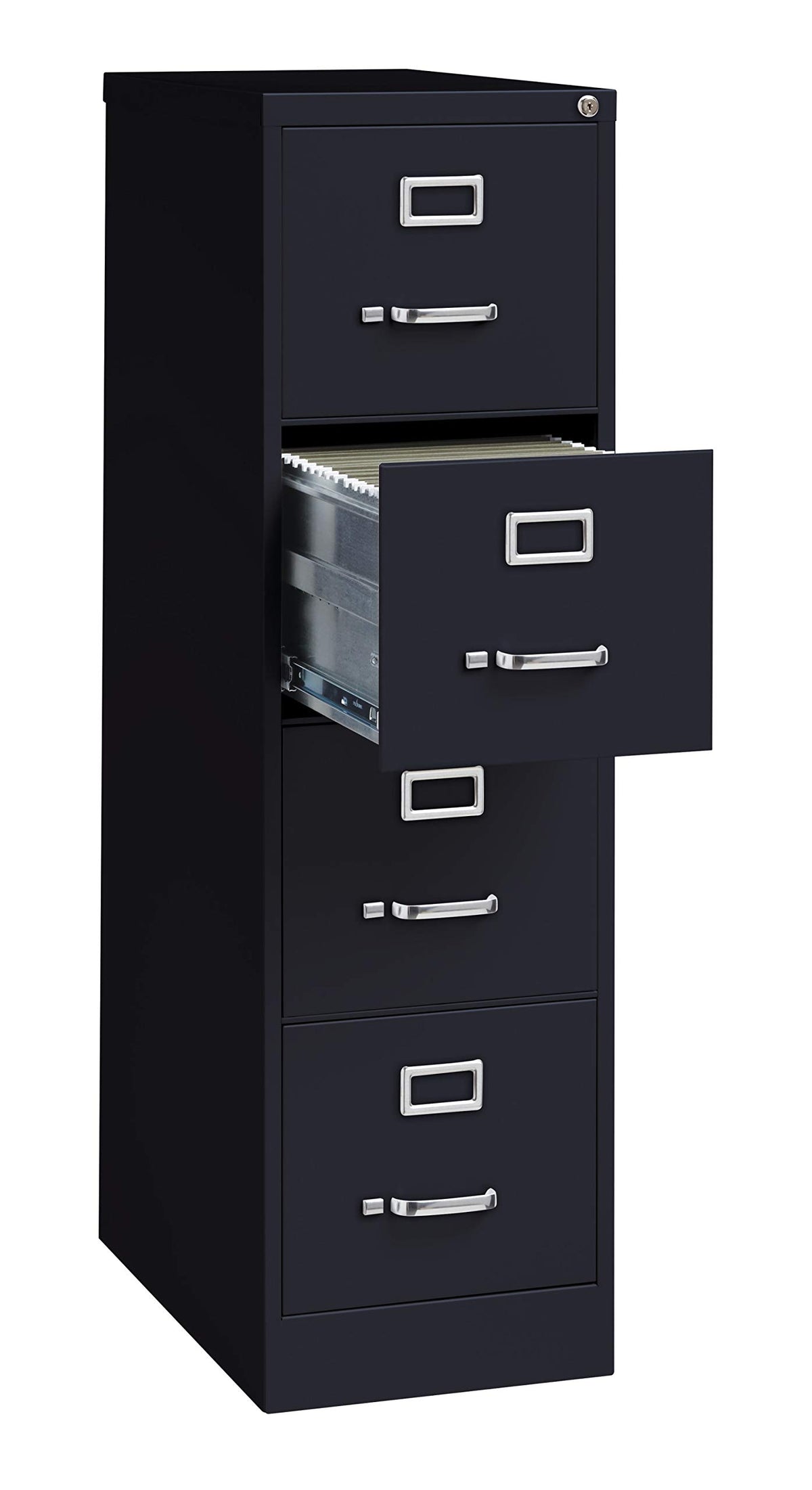 4 Drawer Letter Width Vertical File Cabinet Black F592