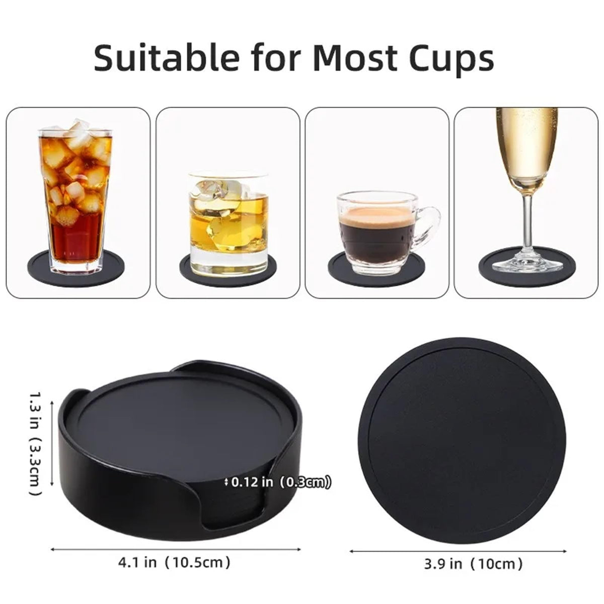 Black Silicone Coasters Set of 32 X689418