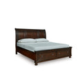 Cal King Sleigh Bed Frame with Storage E912760