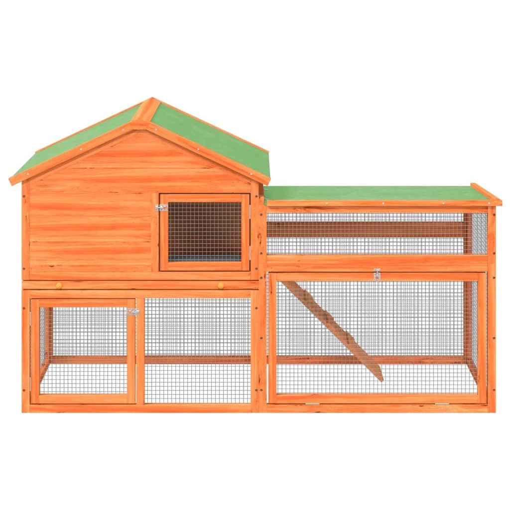 2-Tier Wooden Rabbit Hutch Small Animal Cage R17895