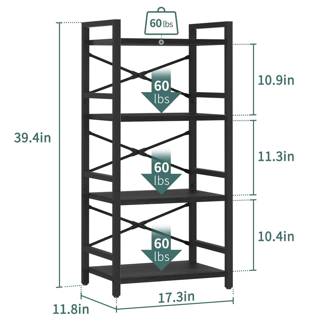 4 Tier Metal Wood Bookshelf X83558