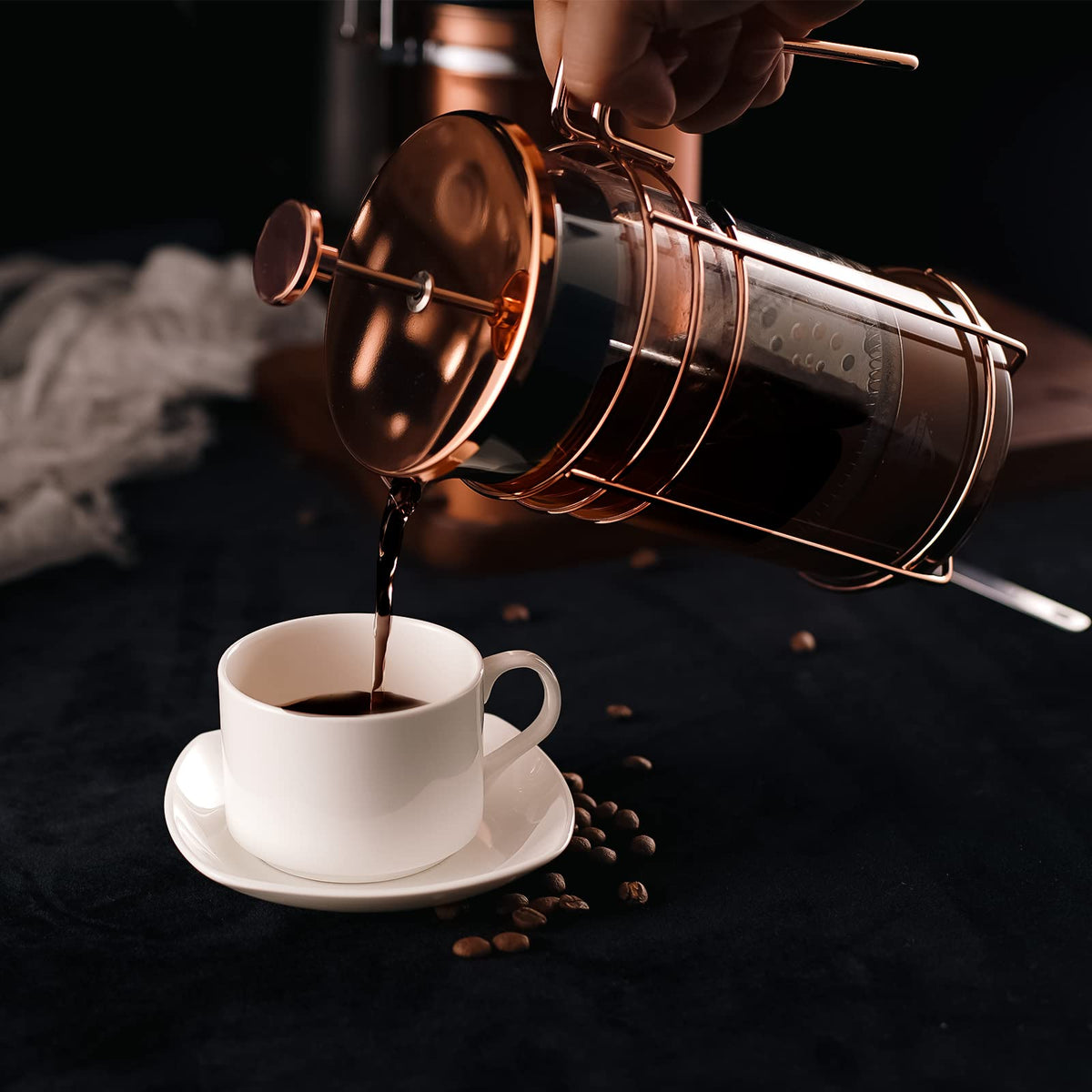 Small Stainless Steel French Coffee Press 34 Ounce D835
