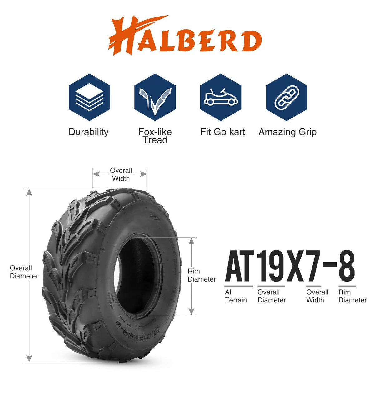 19x7-8 Tubeless ATV Tire A130292