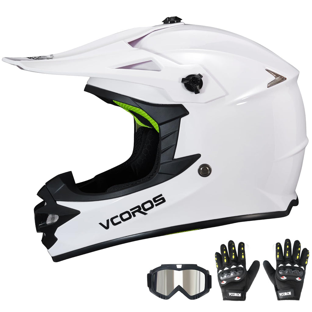Kids Dirt Bike Helmet Set with Goggles Gloves Q1143