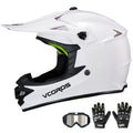 Kids Dirt Bike Helmet Set with Goggles Gloves Q1143