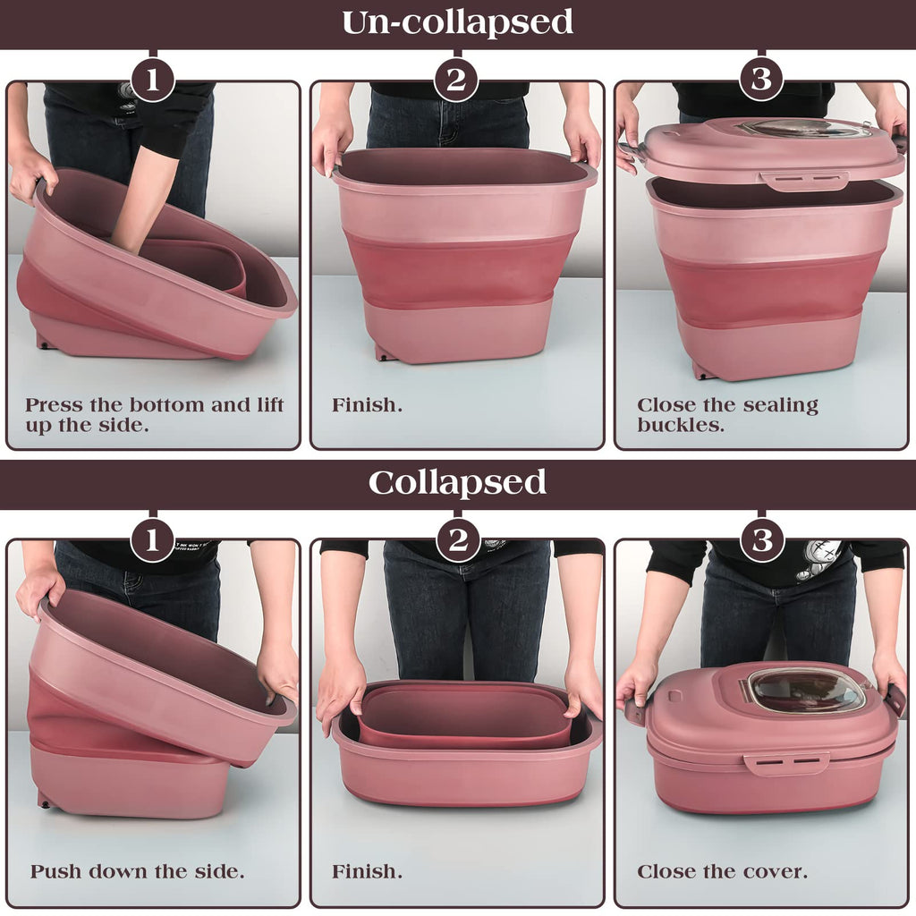 Airtight Collapsible Pet Food Storage Container with Scoop Y362980