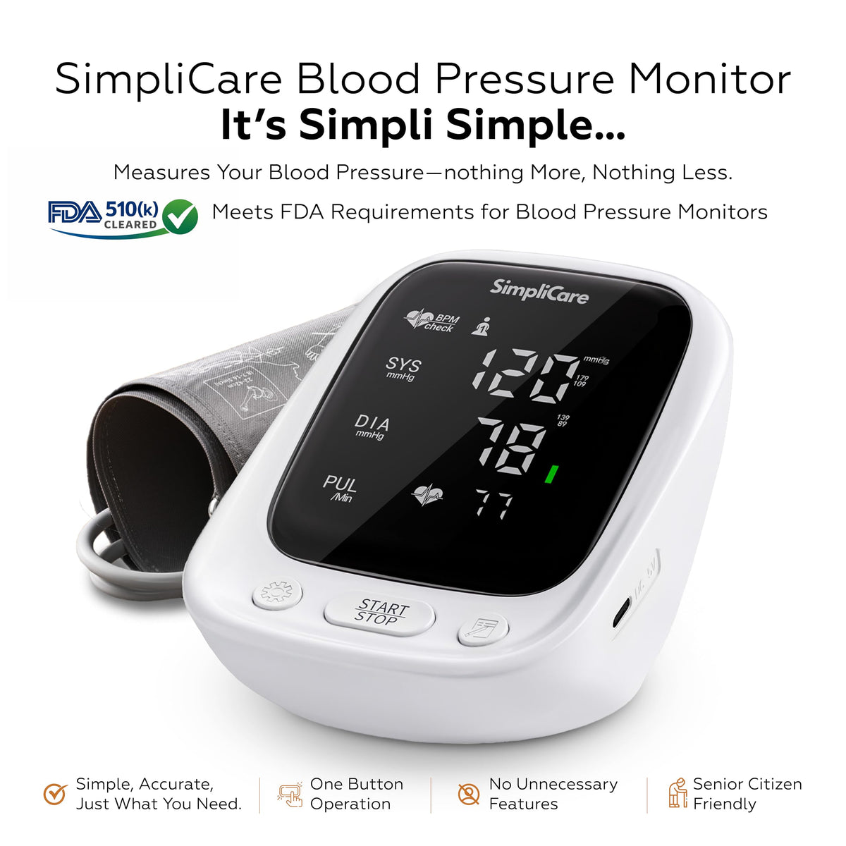 Blood Pressure Monitor with XL Blood Pressure Cuff T187