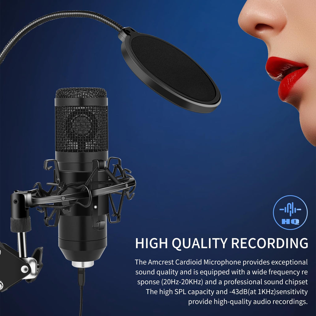 USB Condenser Microphone Kit with Boom Arm Stand D55020