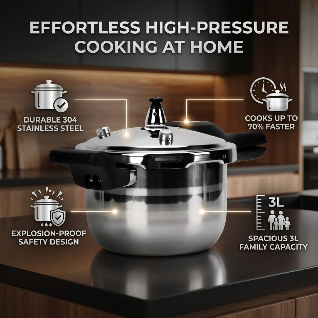 3L Stainless Steel Pressure Cooker W46959