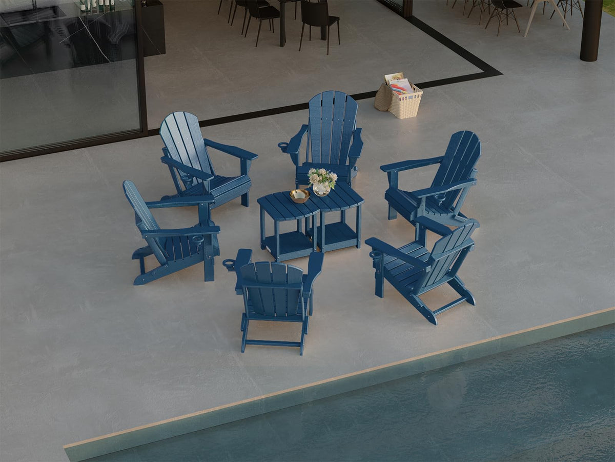 Folding Adirondack Chair 2 Pack and Outdoor Side Table T979
