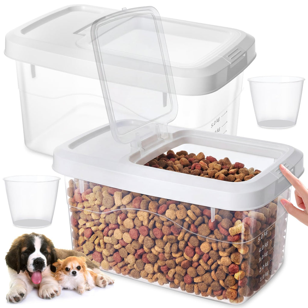 2 Pack 11 Lbs Airtight Dog Food Storage Container with Scoops X6528