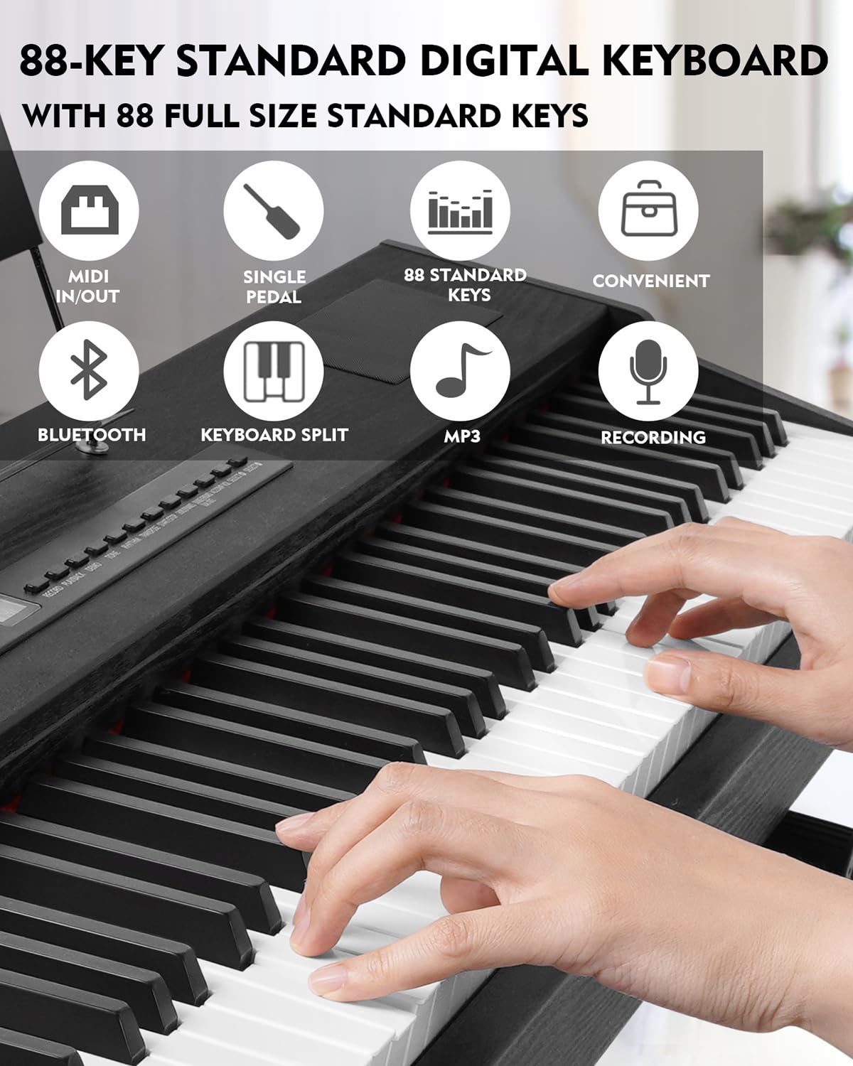 88 Key Fully Weighted Hammer Action Digital Piano with Stand B43696