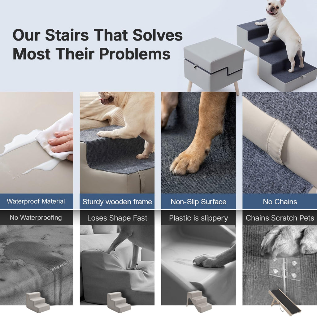 2-in-1 Foldable Dog Stairs & Ottoman K5494